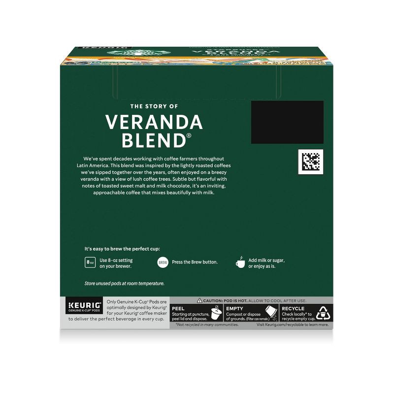 slide 7 of 7, Starbucks Veranda Blend Blonde Light Roast Keurig K-Cup Coffee Pods - 44ct, 44 ct