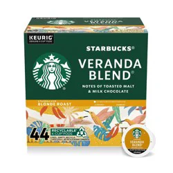 Starbucks Veranda Blend Blonde Light Roast Keurig K-Cup Coffee Pods - 44ct