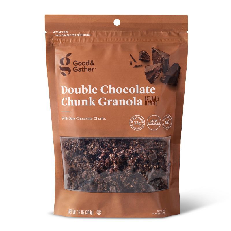 slide 1 of 3, Double Chocolate Chunk Granola - 12oz - Good & Gather™, 12 oz