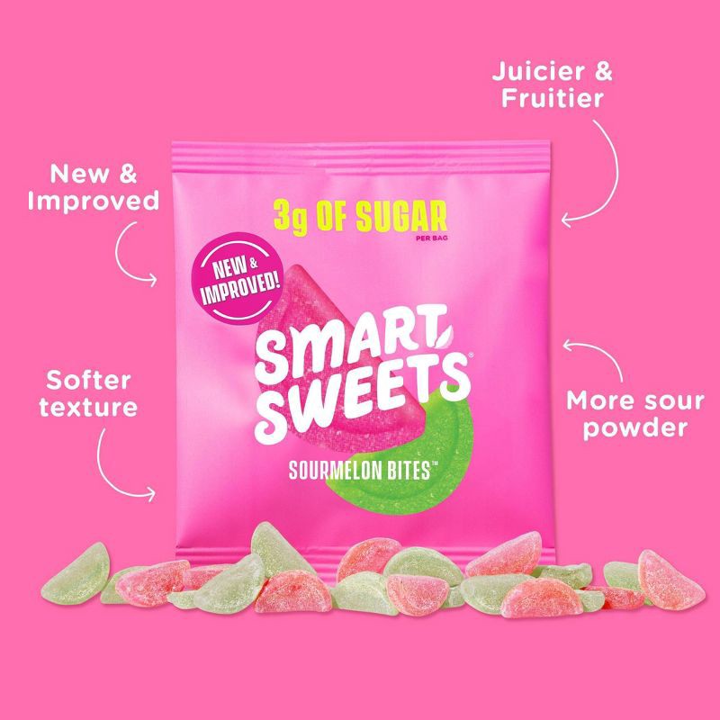 slide 5 of 7, SmartSweets Sourmelon Bites Sour Gummy Candy - 1.8oz, 1.8 oz