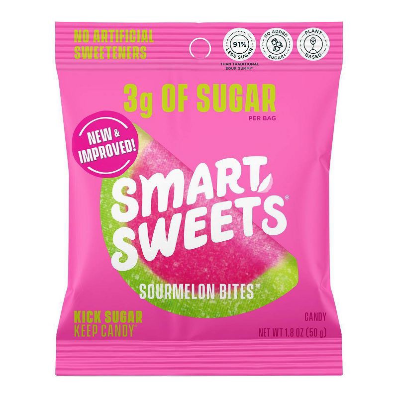 slide 1 of 7, SmartSweets Sourmelon Bites Sour Gummy Candy - 1.8oz, 1.8 oz