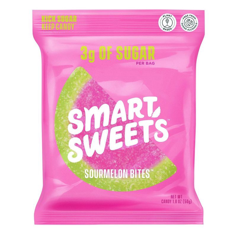 slide 1 of 5, SmartSweets Sourmelon Bites Sour Gummy Candy - 1.8oz, 1.8 oz