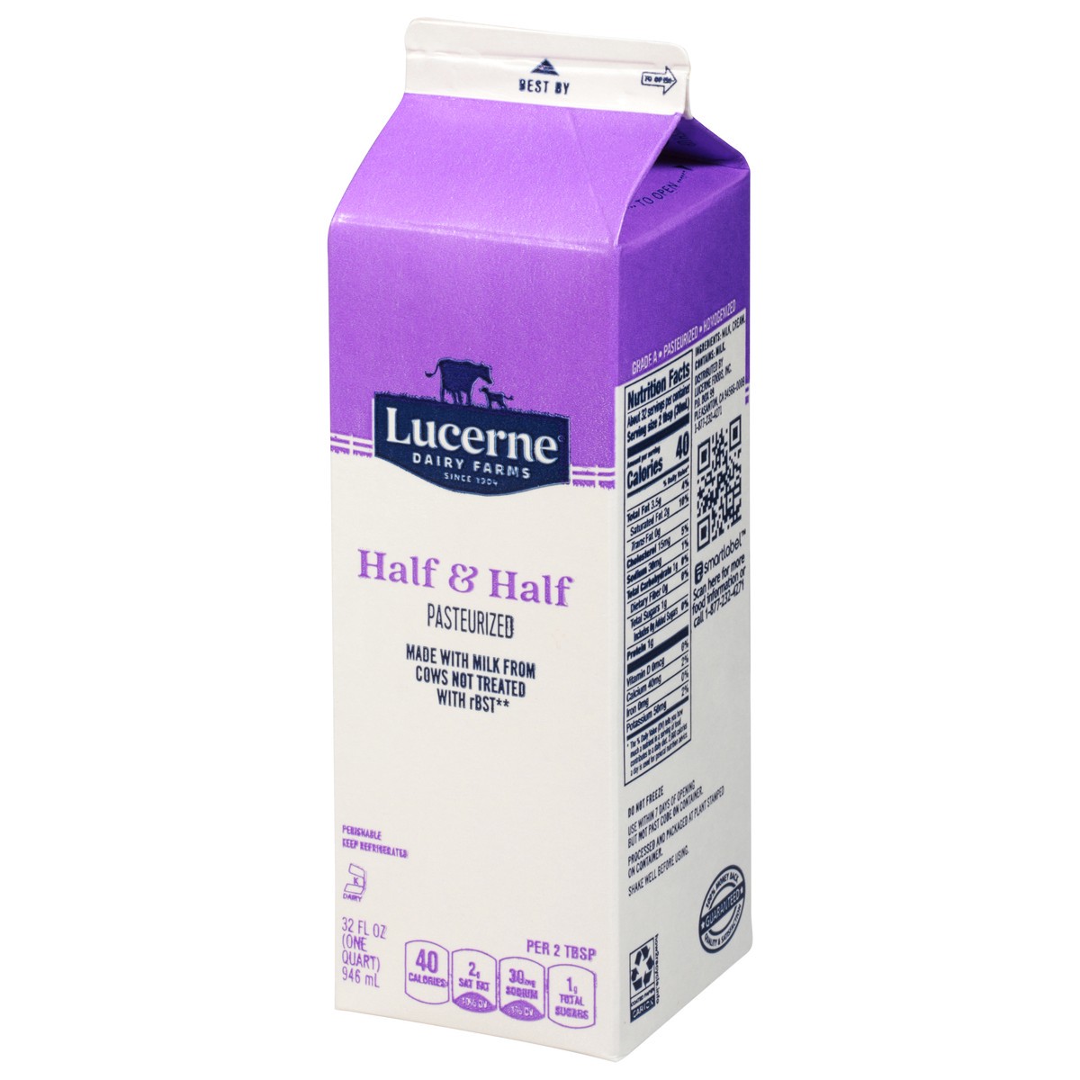 slide 4 of 9, Lucerne Dairy Farms Half and Half, 32 oz