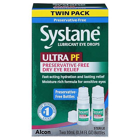 slide 1 of 2, Systane Lubricant Eye Drops Ultra Preservative Free Twin Pack, 20 ml