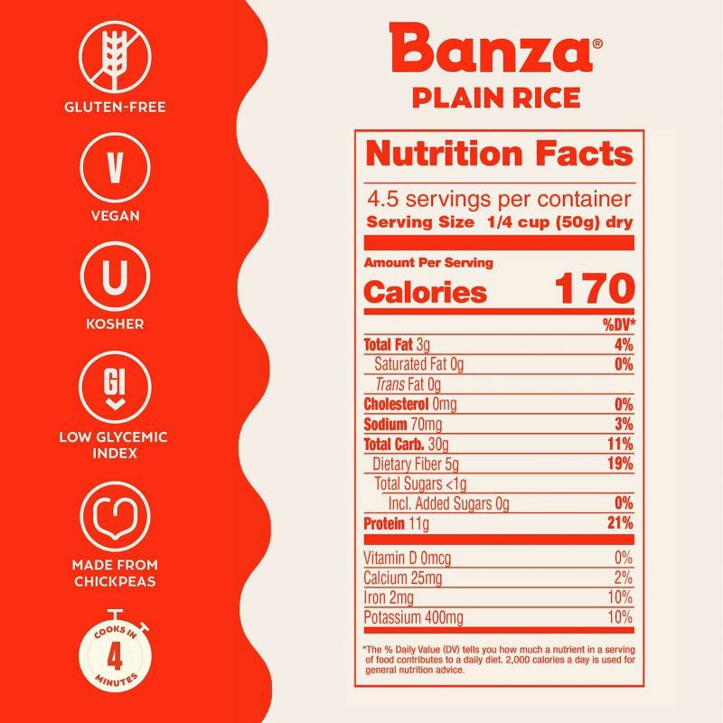 slide 4 of 8, Banza Chickpea Rice - 8oz, 8 oz