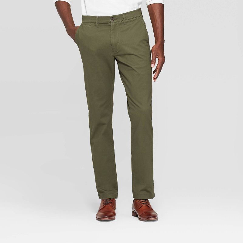 slide 1 of 3, Men's Every Wear Athletic Fit Chino Pants - Goodfellow & Co™ Paris Green 30x30, 1 ct