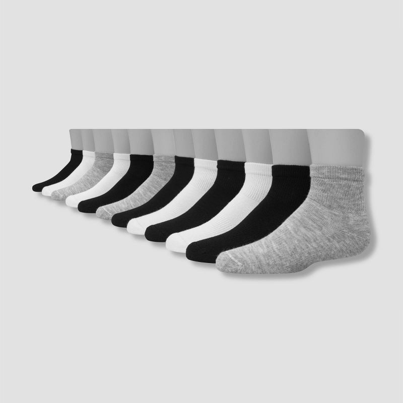 slide 2 of 4, Hanes Premium Hanes Boys' X-Temp Ankle 10pk Athletic Socks - Colors May Vary M, 10 ct