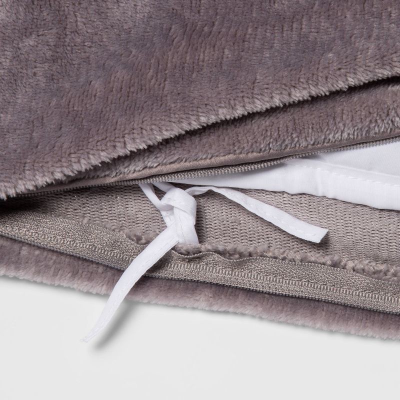 slide 2 of 4, 55"x80" 15lbs Micro Plush Weighted Blanket with Removable Cover Gray - Threshold™: Glass Beads, Piping Trim, OEKO-TEX Certified, 15 lb