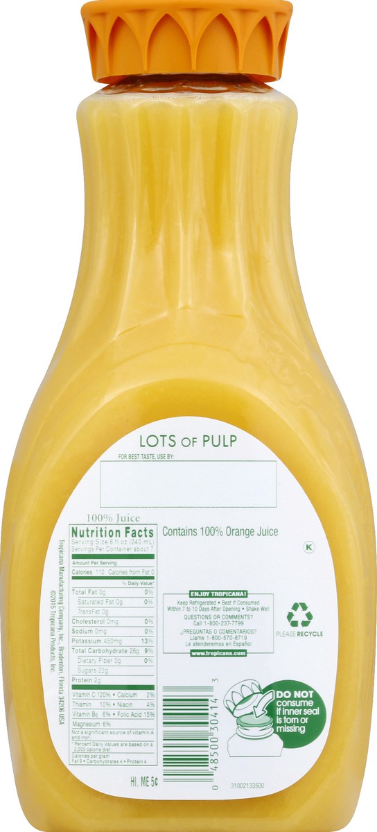 slide 2 of 6, Tropicana Pure Premium Grovestand Lots of Pulp Orange Juice - 59 fl oz, 59 fl oz