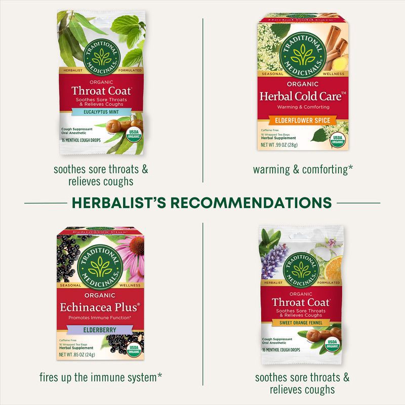 slide 3 of 13, Traditional Medicinals Traditional Medicinal Organic Throat Coat Eucalyptus Herbal Tea - 16ct, 16 ct