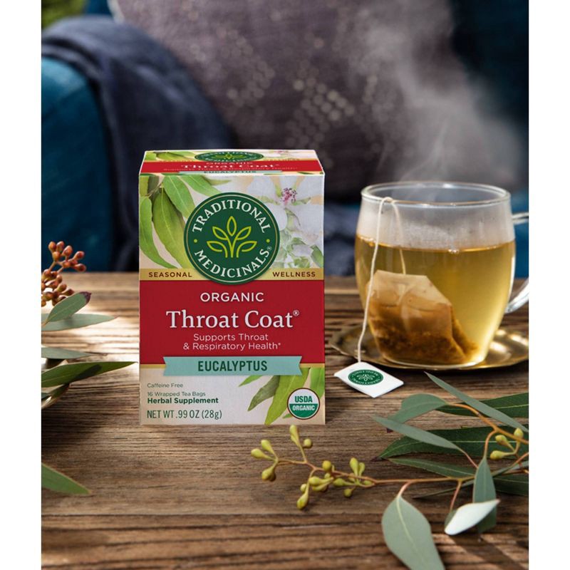 slide 5 of 6, Traditional Medicinals Traditional Medicinal Organic Throat Coat Eucalyptus Herbal Tea - 16ct, 16 ct