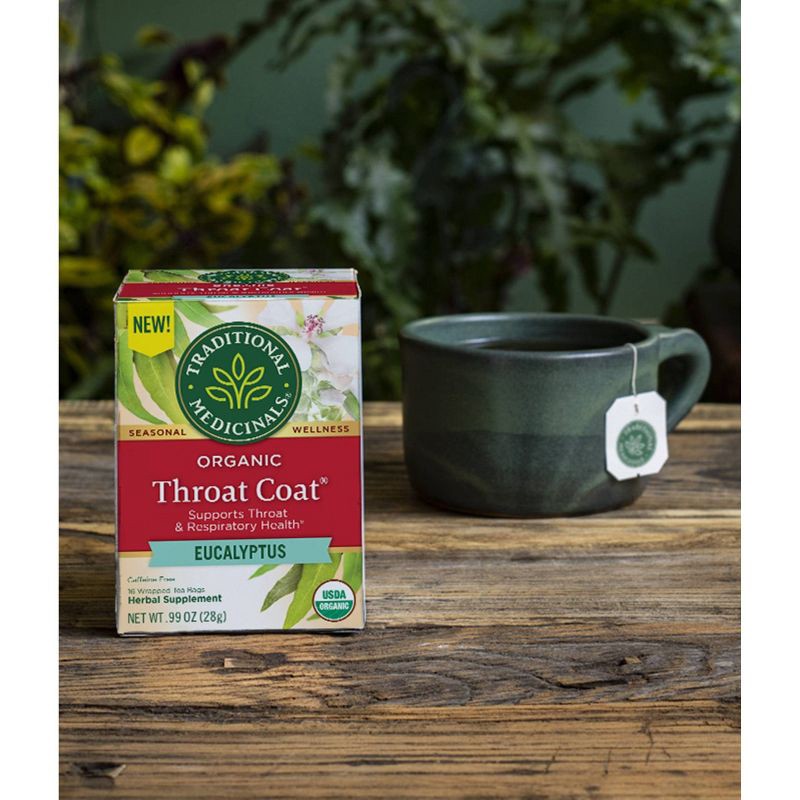 slide 6 of 6, Traditional Medicinals Traditional Medicinal Organic Throat Coat Eucalyptus Herbal Tea - 16ct, 16 ct