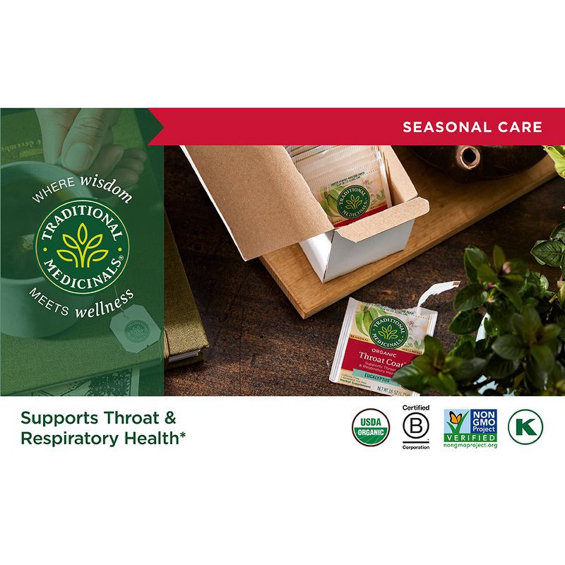 slide 11 of 13, Traditional Medicinals Traditional Medicinal Organic Throat Coat Eucalyptus Herbal Tea - 16ct, 16 ct