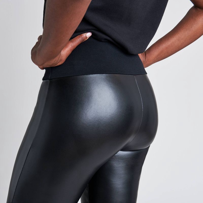 slide 6 of 7, ASSETS by SPANX Women's All Over Faux Leather Leggings - Black 1X, 1 ct