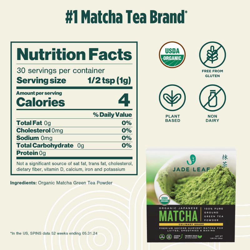 slide 3 of 5, Jade Leaf Matcha Jade Leaf Organic Classic Culinary Japanese Matcha Green Tea Powder Mix - 1oz, 1 oz