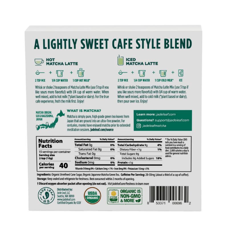 slide 2 of 6, Jade Leaf Matcha Jade Leaf Organic Japanese Matcha Latte Mix - 5.3oz, 5.3 oz