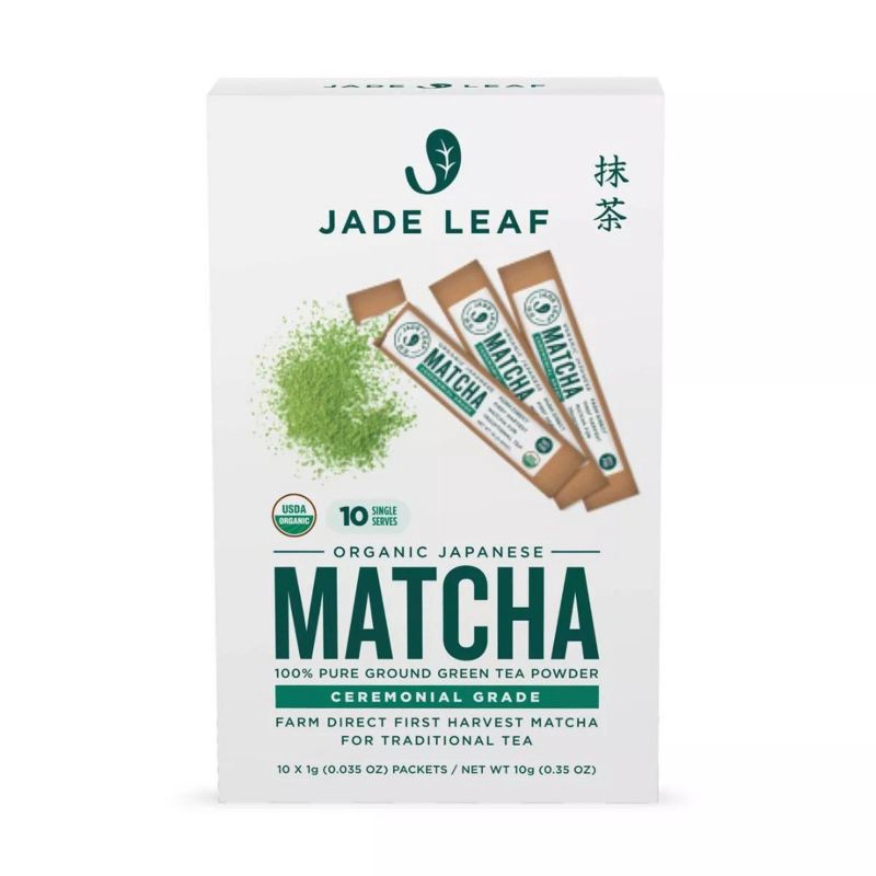 slide 1 of 5, Jade Leaf Matcha Jade Leaf Organic Ceremonial Grade Matcha Green Tea Powder Packets - 10ct, 10 ct
