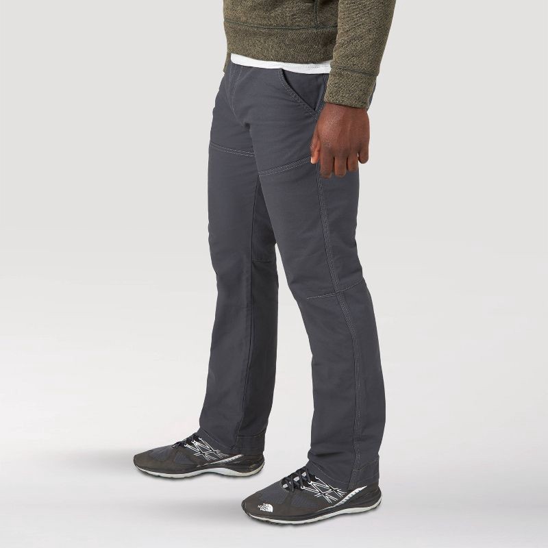 slide 8 of 8, Wrangler Men's ATG Canvas Straight Fit Slim 5-Pocket Pants - Anthracite/Dark Gray 38x32, 1 ct