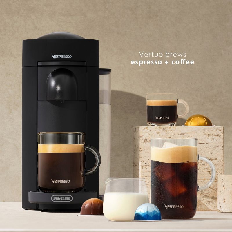 slide 2 of 10, Nespresso VertuoPlus Coffee Maker and Espresso Machine by DeLonghi Black Matte: Best Rated, Uses Nespresso Pods, 12 Capsules Included, 12 ct