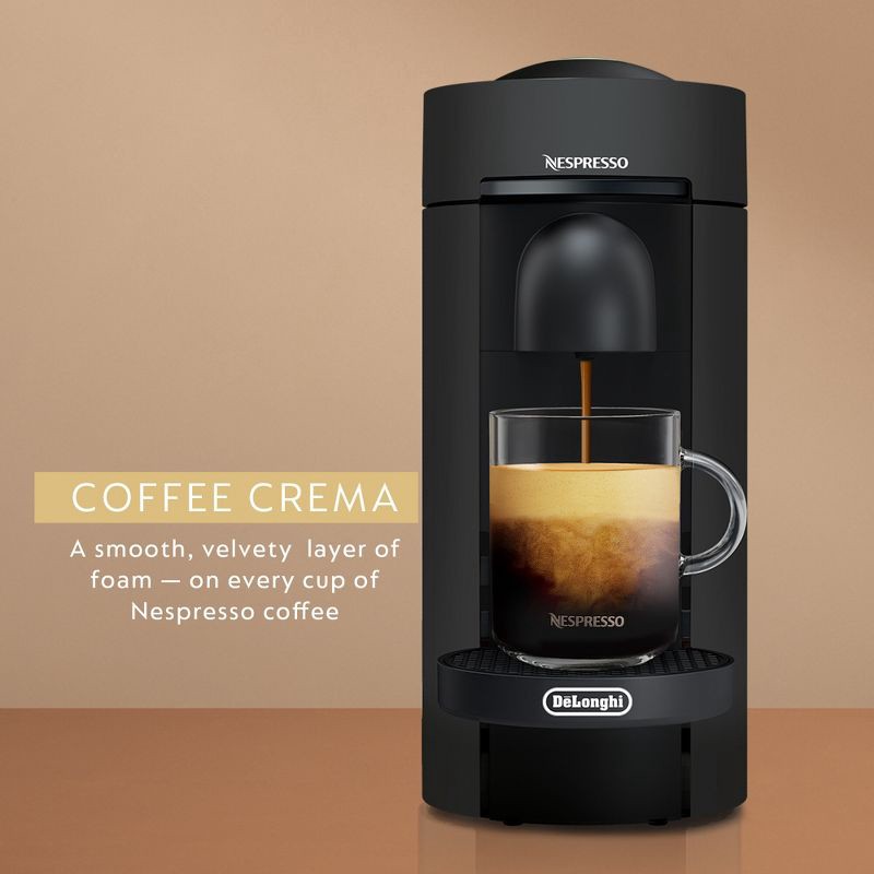 slide 8 of 10, Nespresso VertuoPlus Coffee Maker and Espresso Machine by DeLonghi Black Matte: Best Rated, Uses Nespresso Pods, 12 Capsules Included, 12 ct