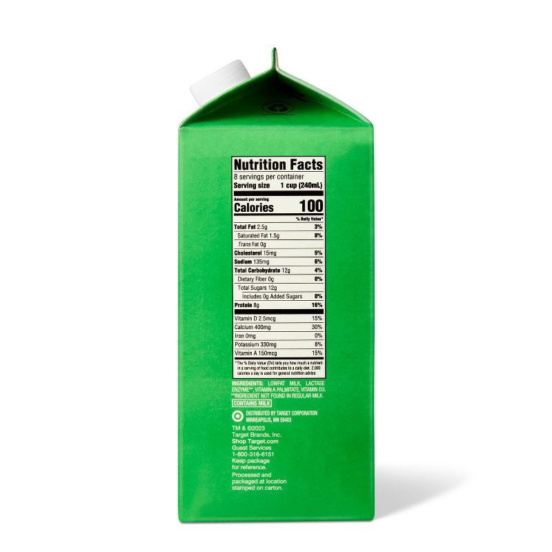 slide 2 of 4, Lactose Free 1% Milk - 0.5gal - Good & Gather™, 1/2 gal