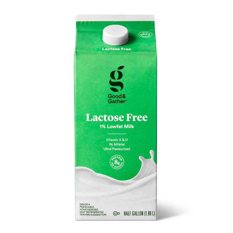slide 1 of 4, Lactose Free 1% Milk - 0.5gal - Good & Gather™, 1/2 gal