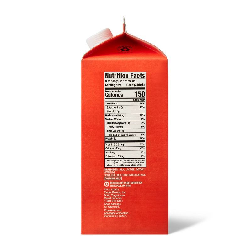 slide 2 of 4, Lactose Free Vitamin D Milk - 0.5gal - Good & Gather™, 1/2 gal