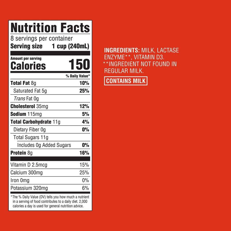 slide 4 of 4, Lactose Free Vitamin D Milk - 0.5gal - Good & Gather™, 1/2 gal