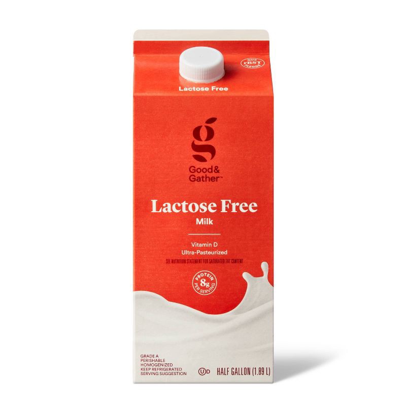slide 1 of 3, Lactose Free Vitamin D Milk - 0.5gal - Good & Gather™, 1/2 gal