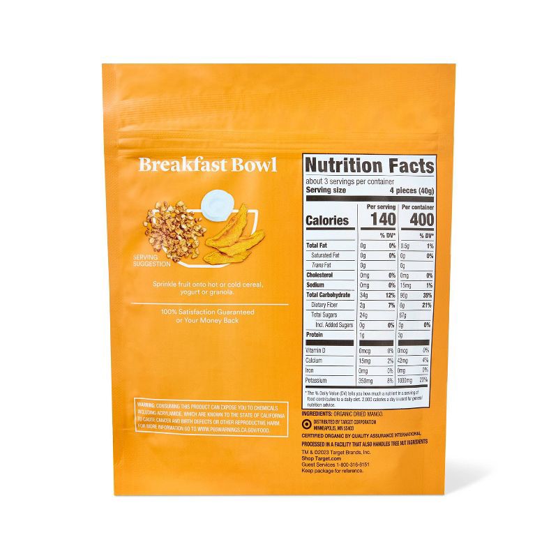 slide 2 of 4, Organic Dried Unsweetened Mango Snacks - 4oz - Good & Gather™, 4 oz