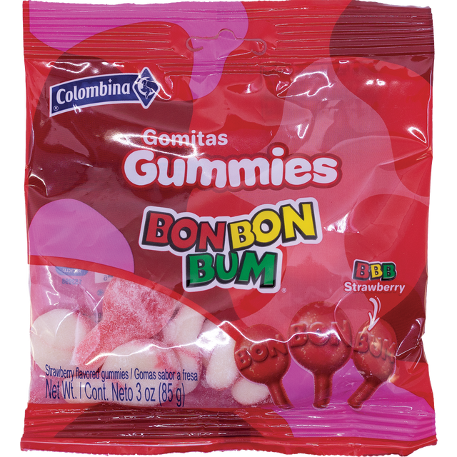 slide 1 of 1, Colombina Strawberry Flavored Gummies, 3 oz, 3 oz
