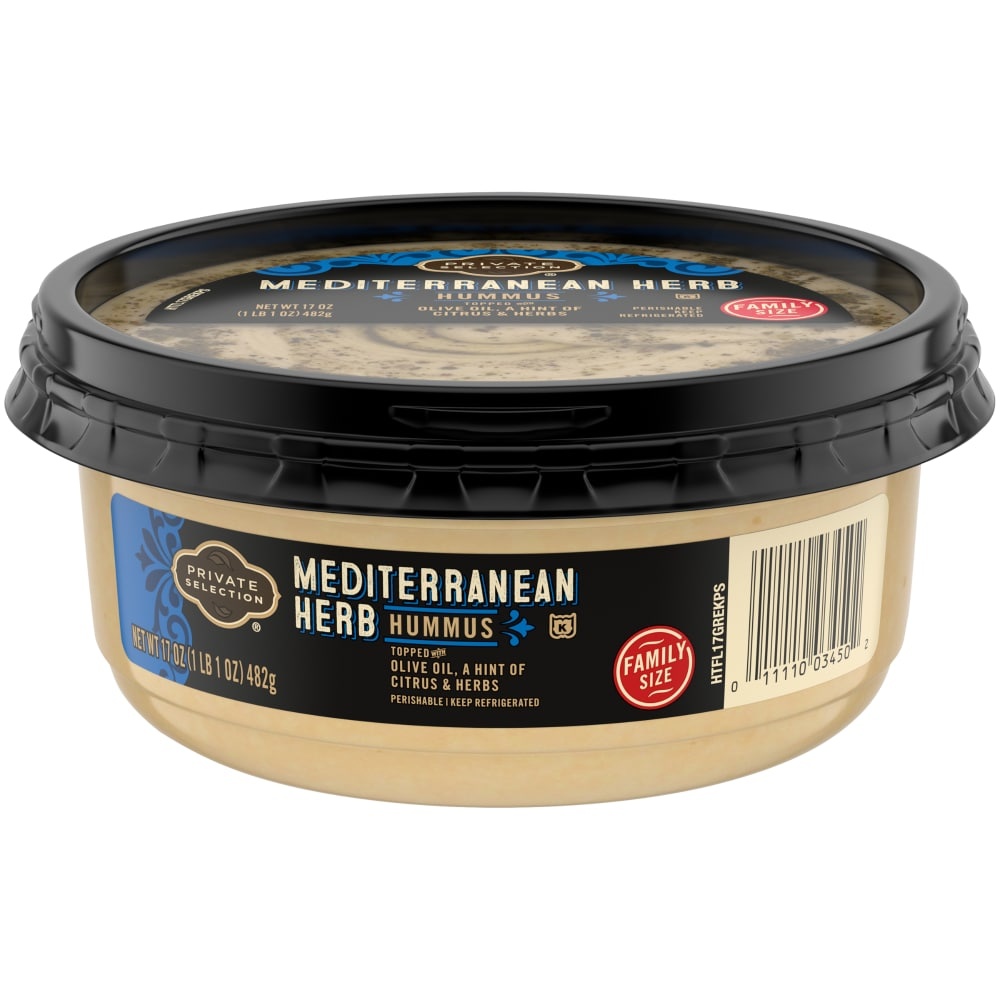 slide 1 of 1, Private Selection Mediterranean Hummus, 17 oz