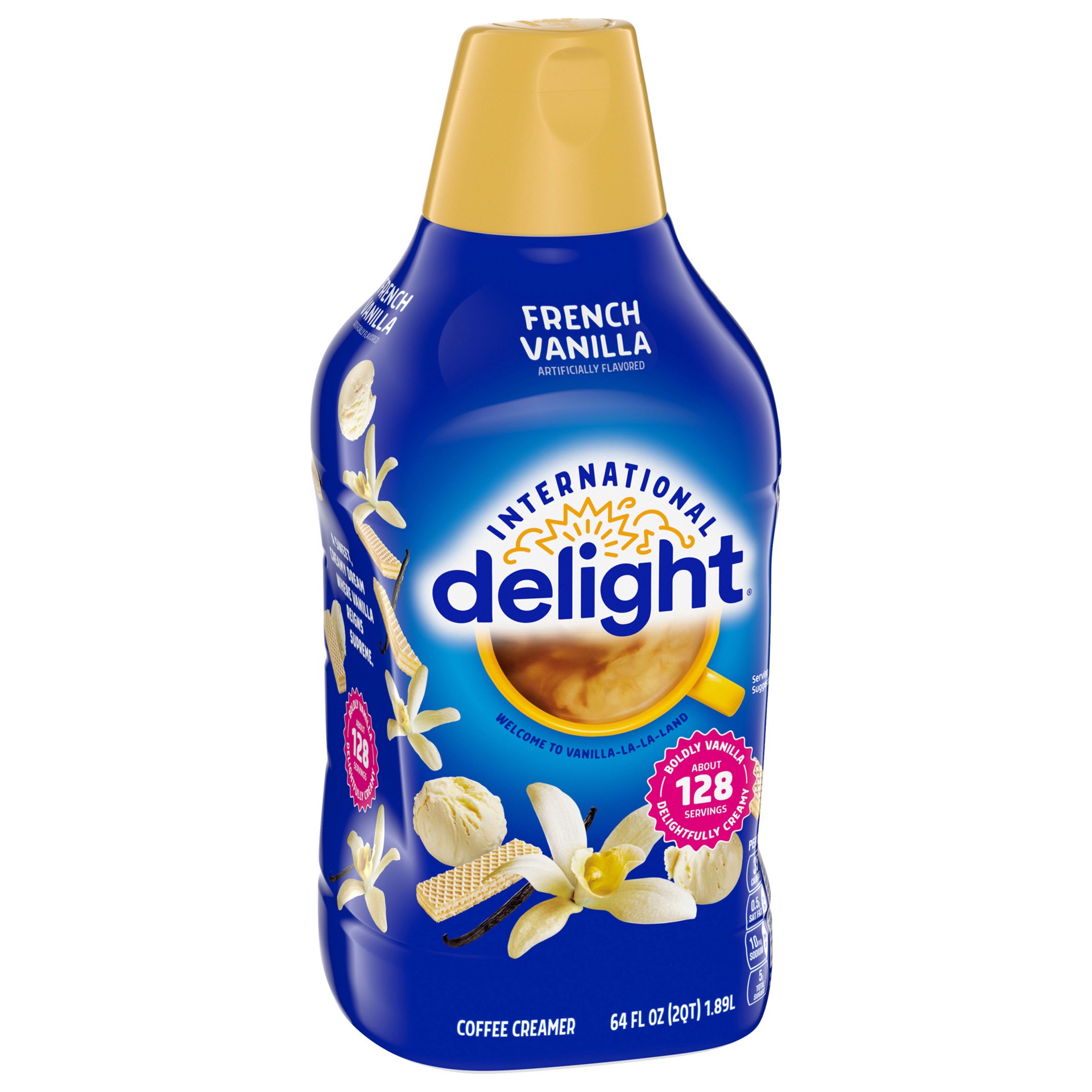 slide 2 of 5, International Delight Coffee Creamer, French Vanilla, Refrigerated Flavored Creamer, 64 FL OZ Bottle, 64 fl oz