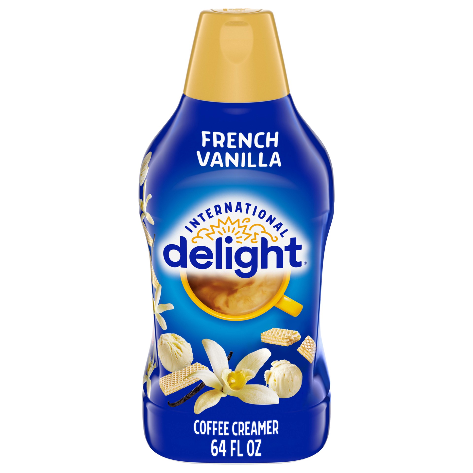 slide 1 of 5, International Delight Coffee Creamer, French Vanilla, Refrigerated Flavored Creamer, 64 FL OZ Bottle, 64 fl oz