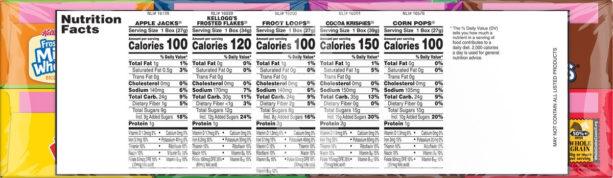 slide 5 of 7, Kellogg's Breakfast Cereal, Kids Cereal, Family Breakfast, Variety Pack, 8.56oz Tray, 8 Boxes, 8.56 oz
