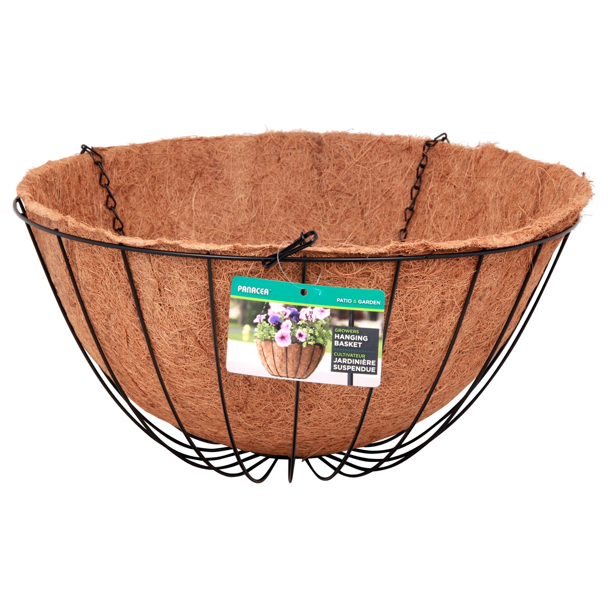 slide 1 of 1, Panacea Hanging Basket Growers Black Finish, 16 in