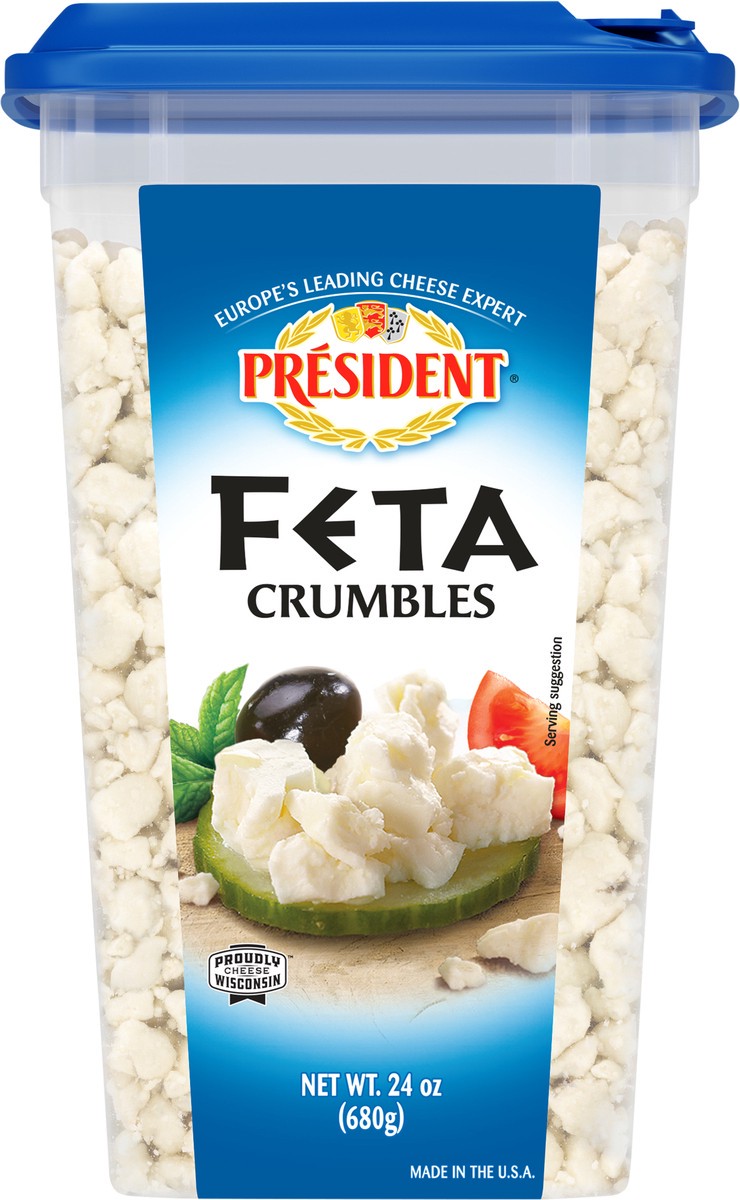 slide 6 of 9, Président President Feta Crumbled Shaker, 24 oz