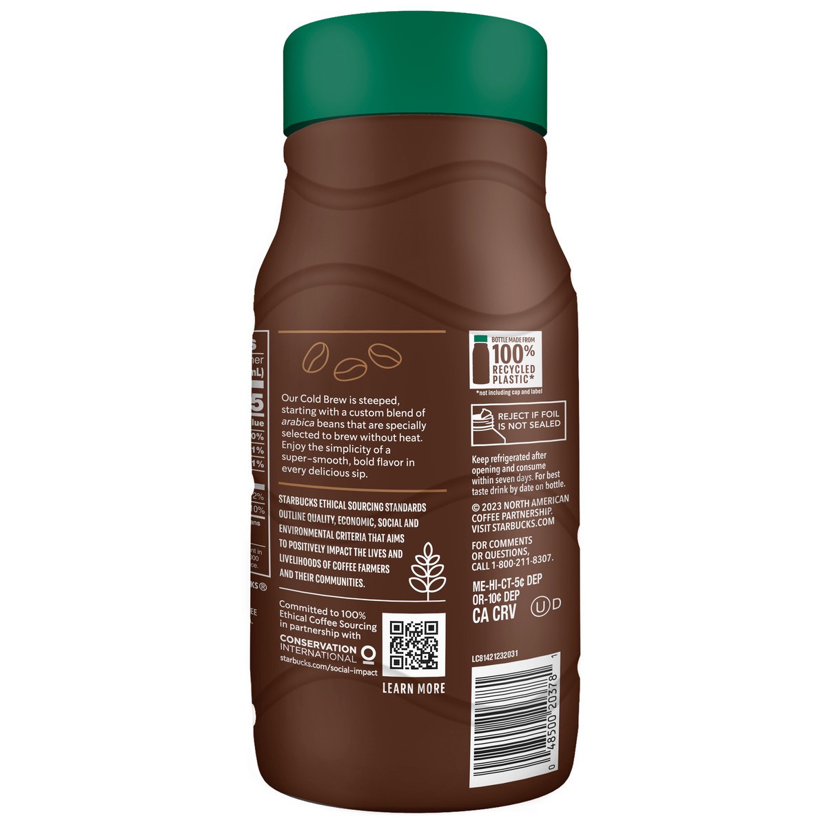 slide 5 of 7, Starbucks Coffee Beverage, Premium, Black, Unsweet, Cold Brew, 40 fl oz