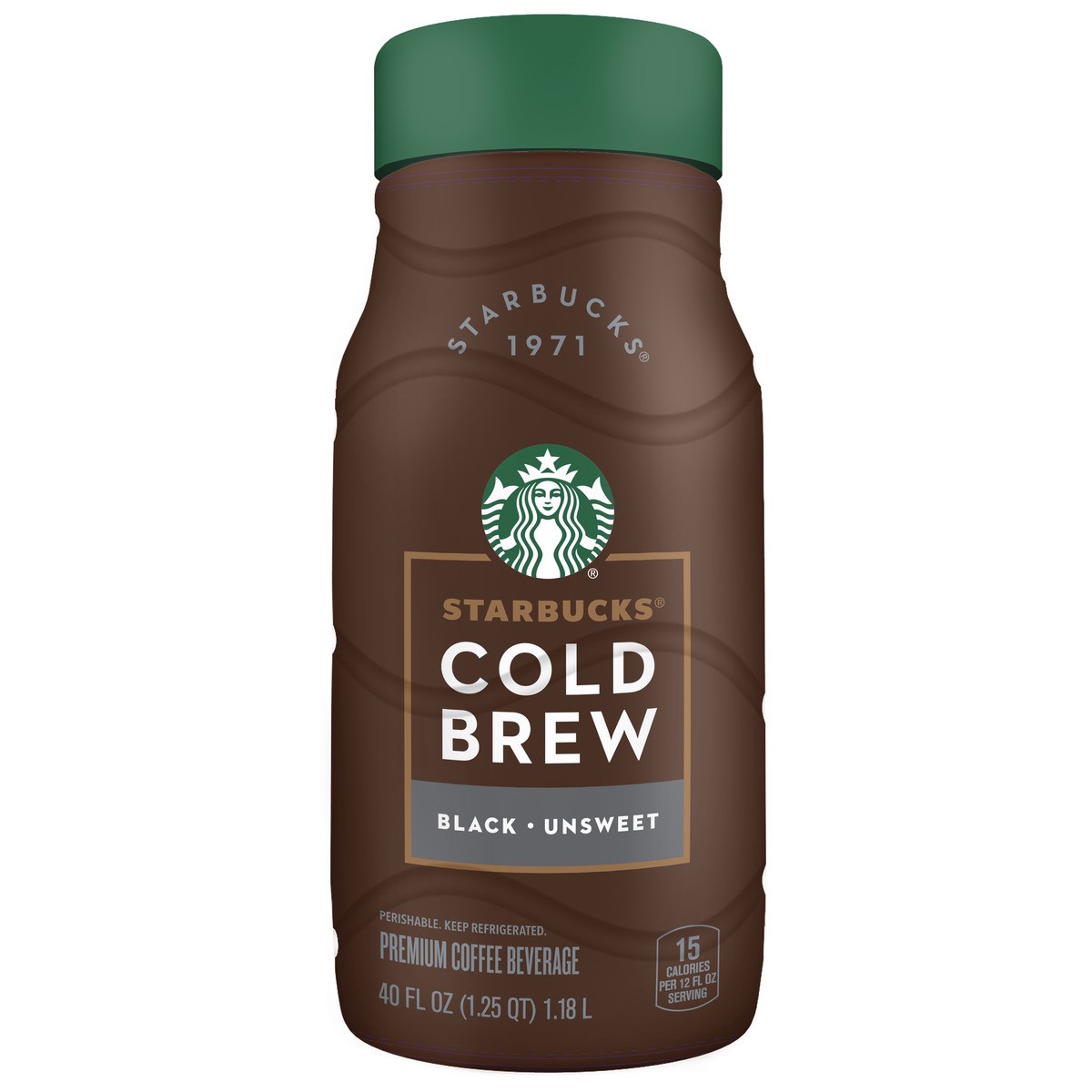 slide 6 of 7, Starbucks Coffee Beverage, Premium, Black, Unsweet, Cold Brew, 40 fl oz