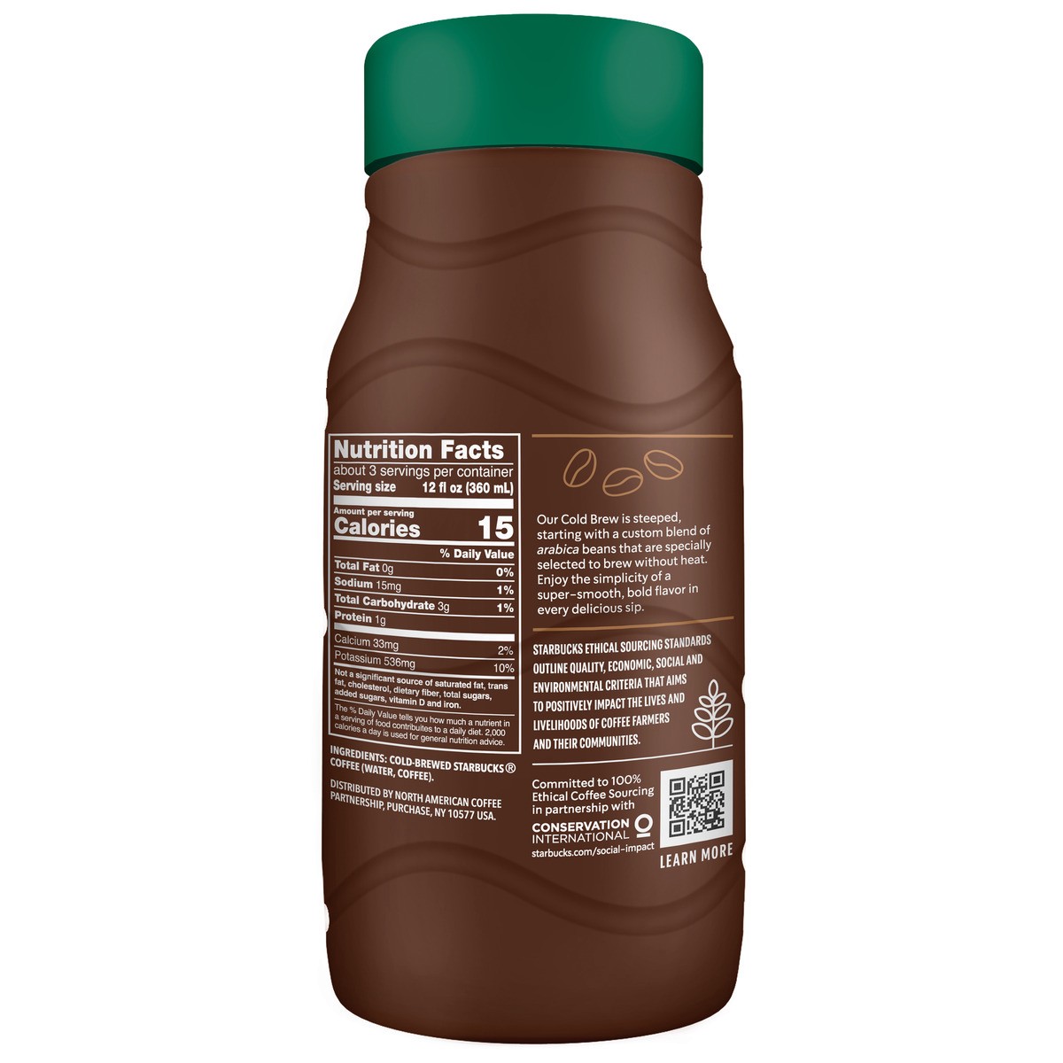 slide 7 of 7, Starbucks Coffee Beverage, Premium, Black, Unsweet, Cold Brew, 40 fl oz