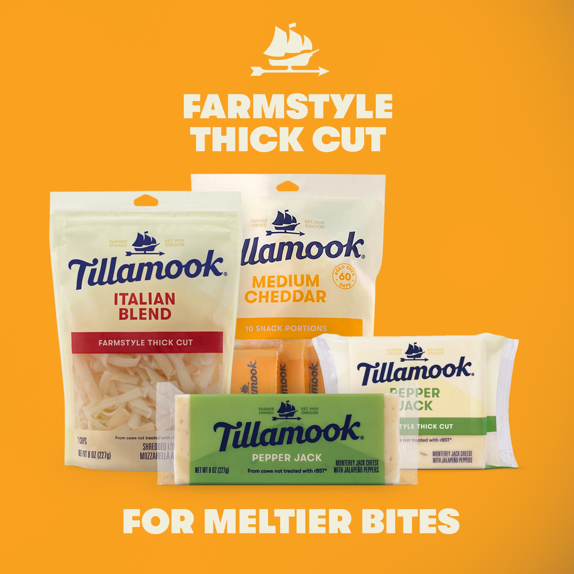 slide 4 of 5, Tillamook Farmstyle Thick Cut Pepper Jack Cheese Slices, 340 g