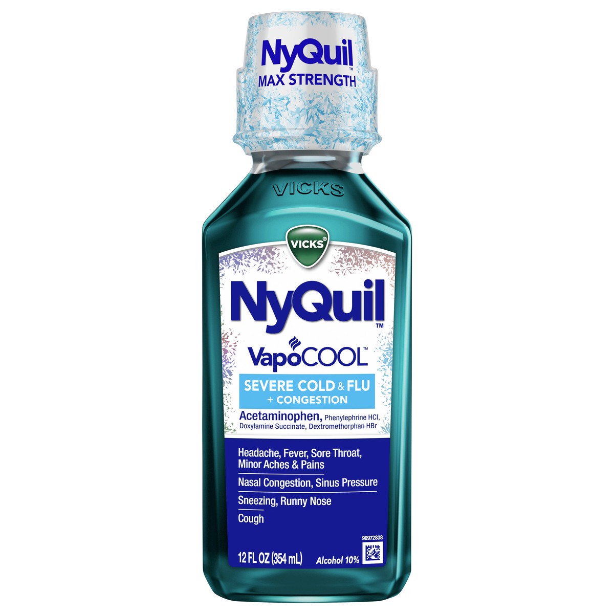 slide 1 of 29, Vicks NyQuil Severe VapoCOOL Cold & Flu Medicine Liquid - 12 fl oz, 12 fl oz