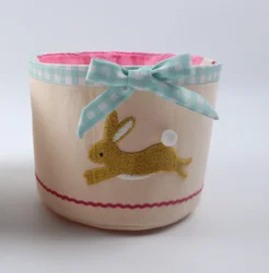 Meijer Corporate Seasonal Felt Basket With Bunny And Bow