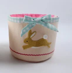 Meijer Corporate Seasonal Felt Basket With Bunny And Bow