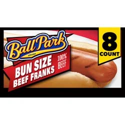 Ball Park Bun Length Hot Dogs, Beef, 8 Count