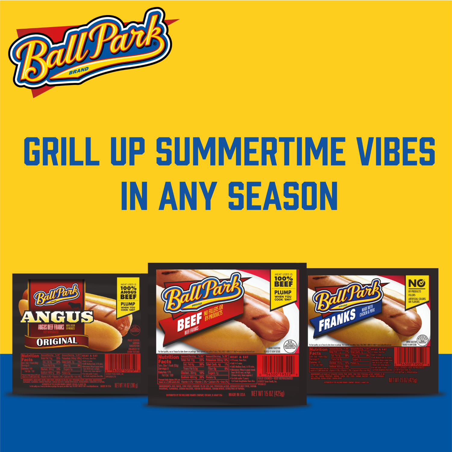 slide 4 of 8, Ball Park Bun Length Hot Dogs, Beef, 16 Count, 30 oz