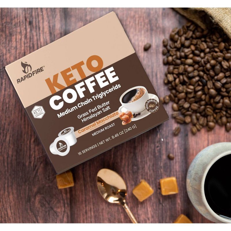 slide 3 of 5, Rapid Fire Coffee Caramel Macchiato Medium Roast Coffee Pods - 16ct, 16 ct