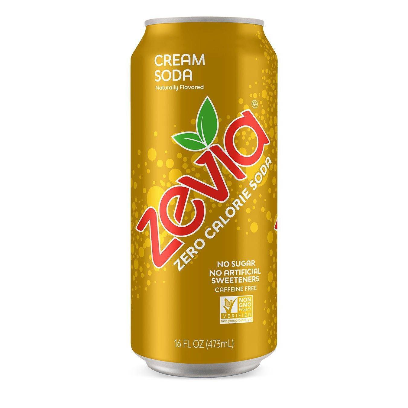 slide 1 of 3, Zevia Cream Soda Zero Calorie Soda, 16 fl oz