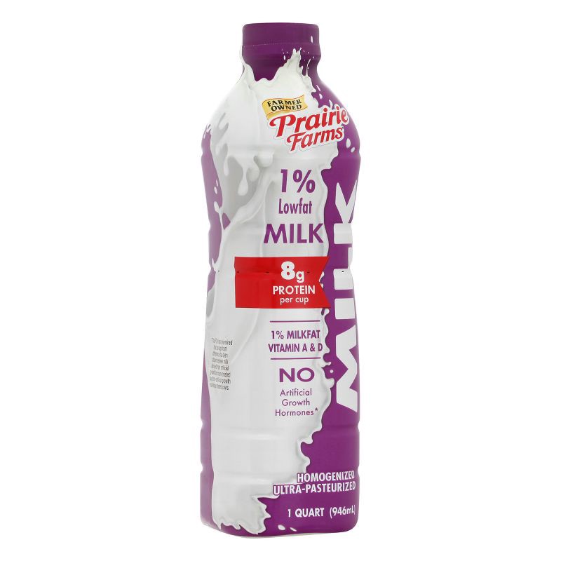 slide 2 of 3, Prairie Farms 1% Milk UHT - 1qt, 1 qt