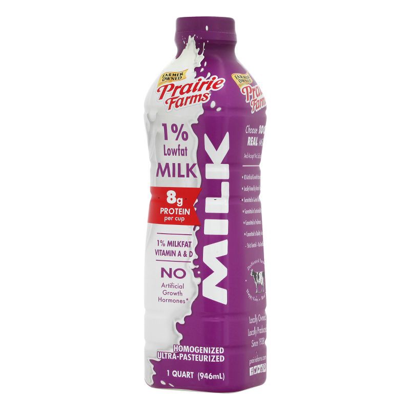 slide 3 of 3, Prairie Farms 1% Milk UHT - 1qt, 1 qt